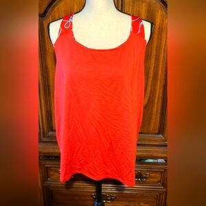 Crown & Ivy, red tank with nautical built-in bra, excellent used condition